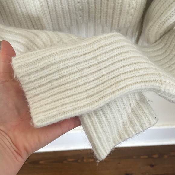 VARLEY Rogan Cropped Ivory Ribbed Knit Sweater - Picture 6 of 8
